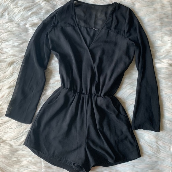 Lulus Surplice Long Sheer Sleeve Romper - Picture 5 of 9